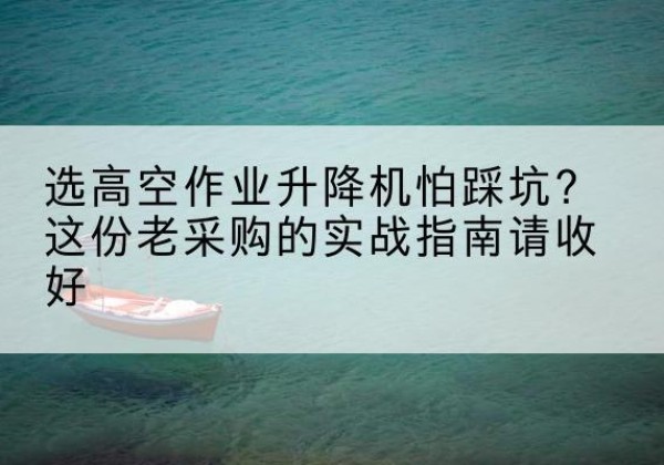 柳江高空作业升降机厂家推荐-选高空作业升降机怕踩坑？这份老采购的实战指南请收好